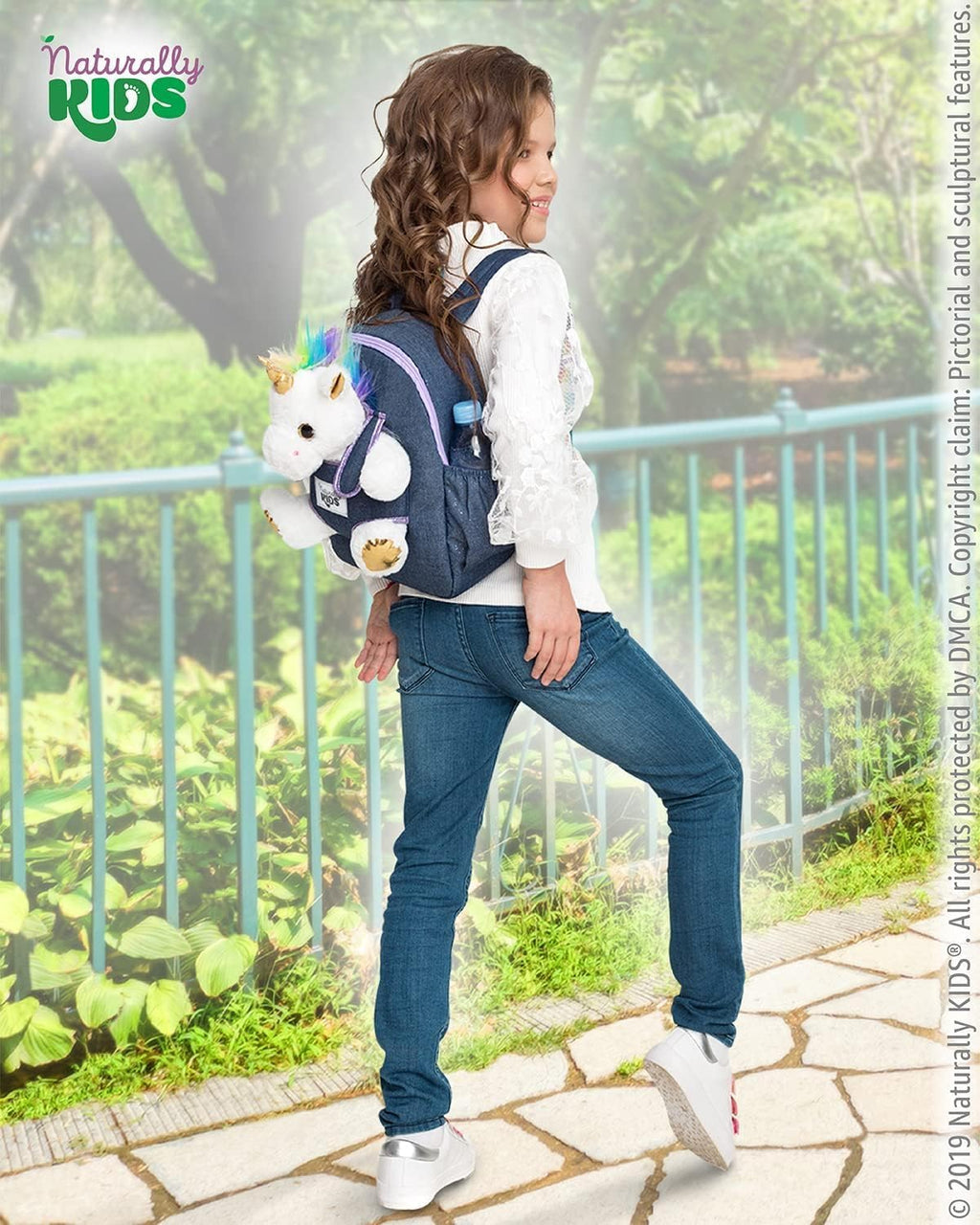 Mochila para niños pequeños Naturally KIDS con. Peluche Unicornio B...