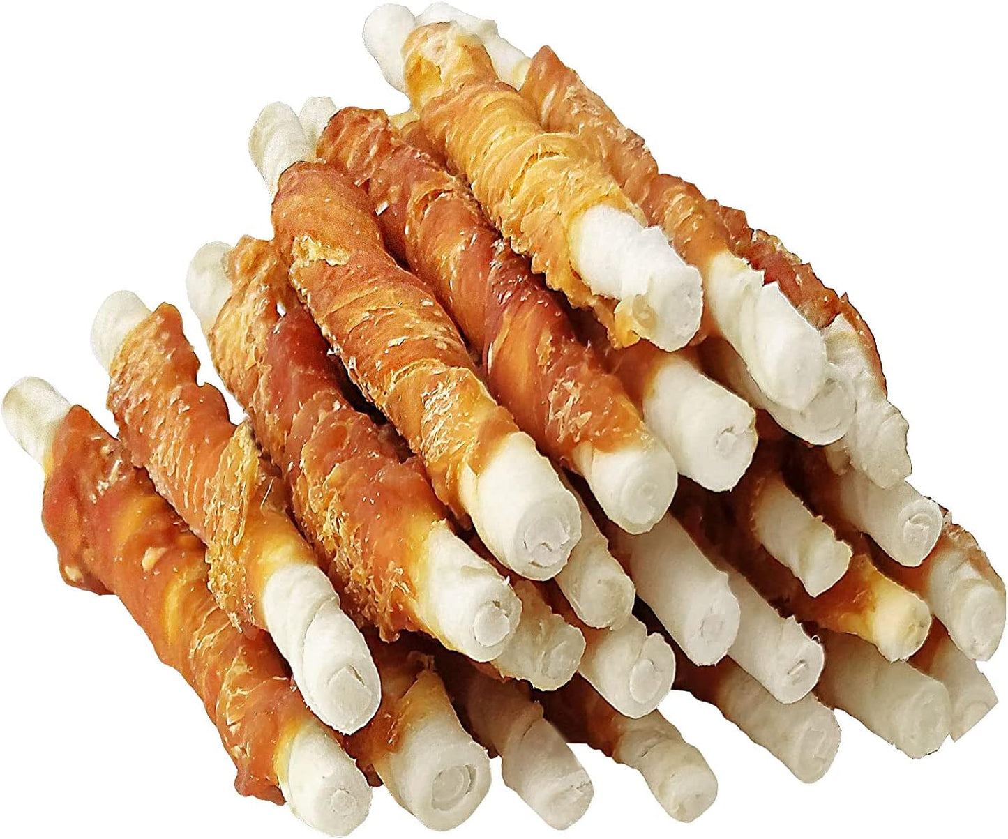 MON2SUN Golosinas para perros, palitos de piel de pollo torcida de...
