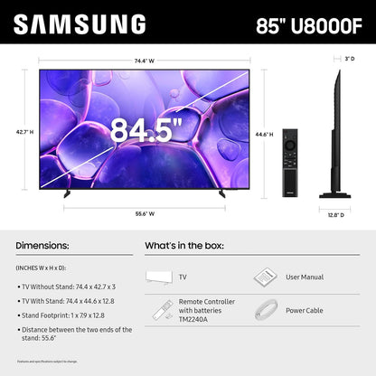Samsung Smart TV Crystal UHD U8000F 4K de 85 pulgadas (modelo 2025)...