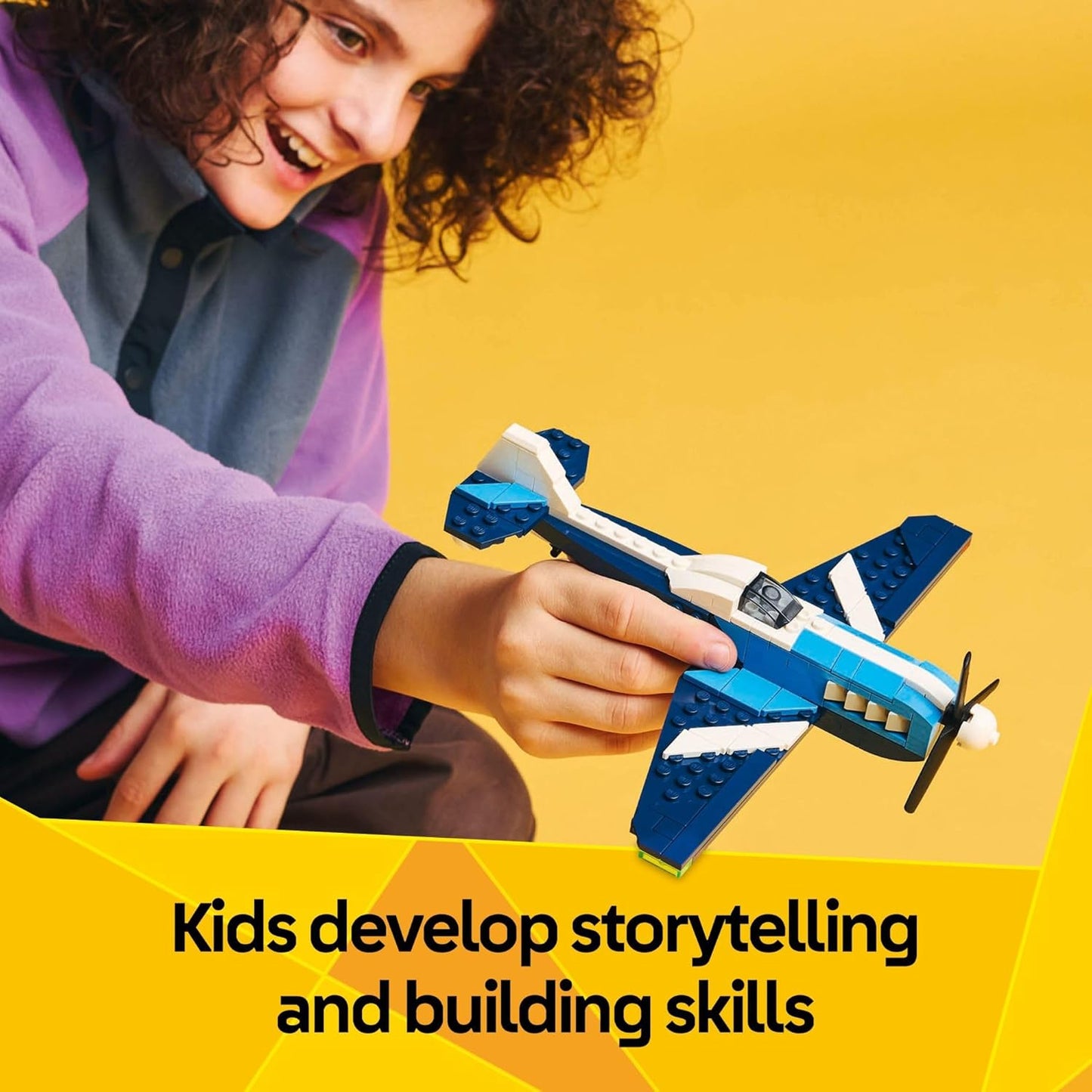 LEGO Creator 3 en 1 Avión de Carrera de Aviones Juguete - Juguete de Construcción con 3 Opciones de Construcción, Avión, Avión de Caza o Helicóptero - Idea de Regalo para Niños, Niños y Niñas, Edades