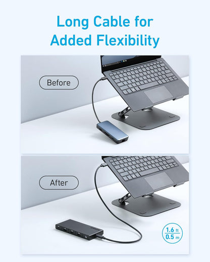 Anker Hub USB C (10 en 1), monitor dual con HDMI 4K, entrega de potencia máxima de 100 W, puertos HDMI 4K duales, 4 puertos de datos USB-A/USB-C, lector de tarjetas Ethernet y SD para portátiles Dell, ThinkPad y más