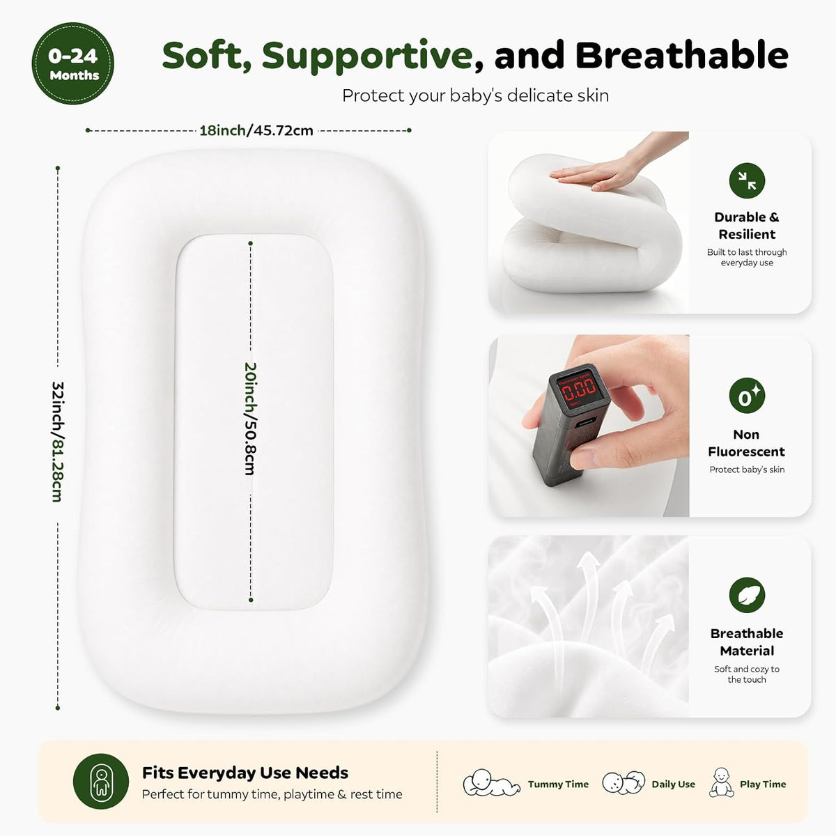 Mapotf Tumbona para recién nacidos de 0 a 24 meses - Baby Essential...
