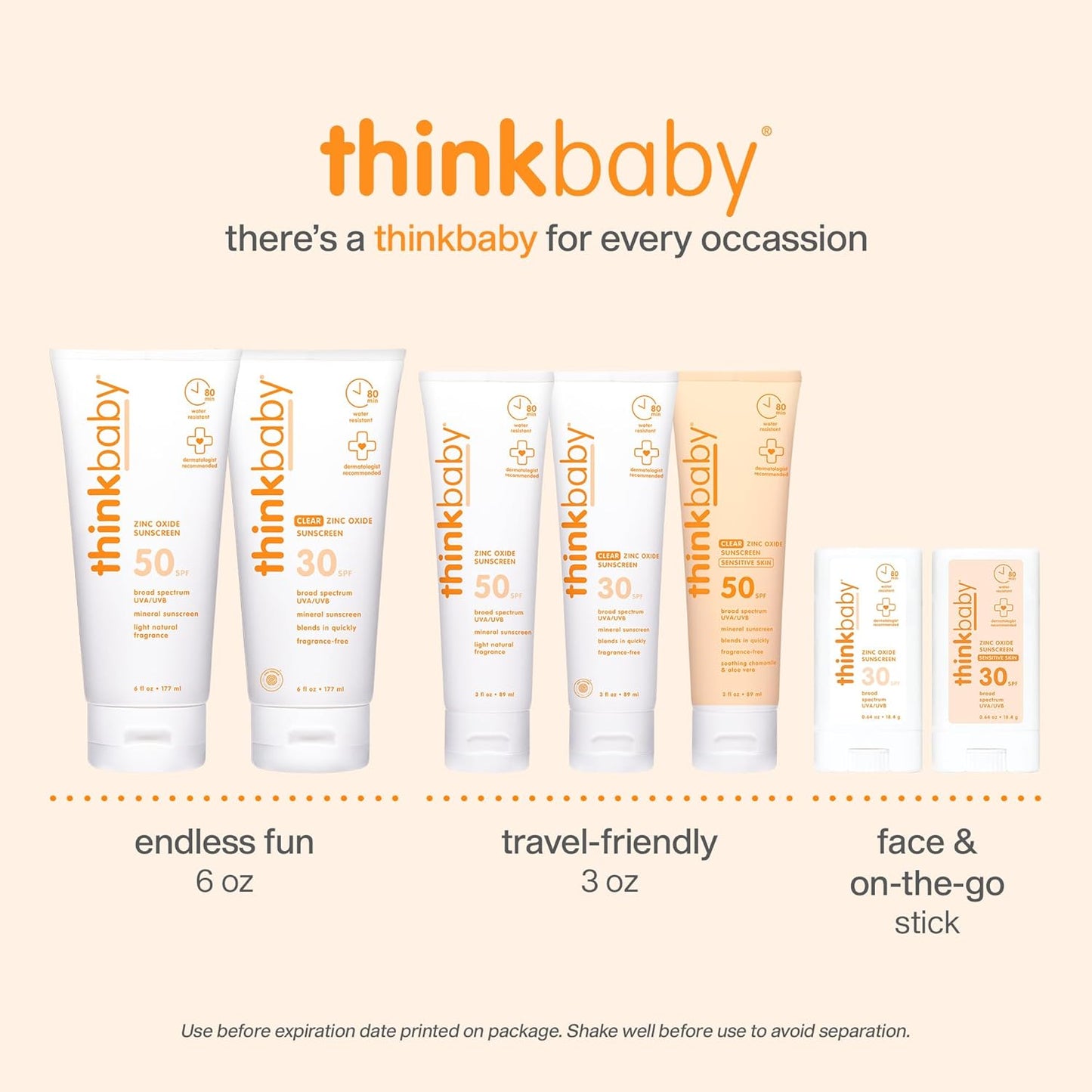 Thinkbaby SPF 50+ - Protector solar para bebés, 177 ml \u2013 Crema...