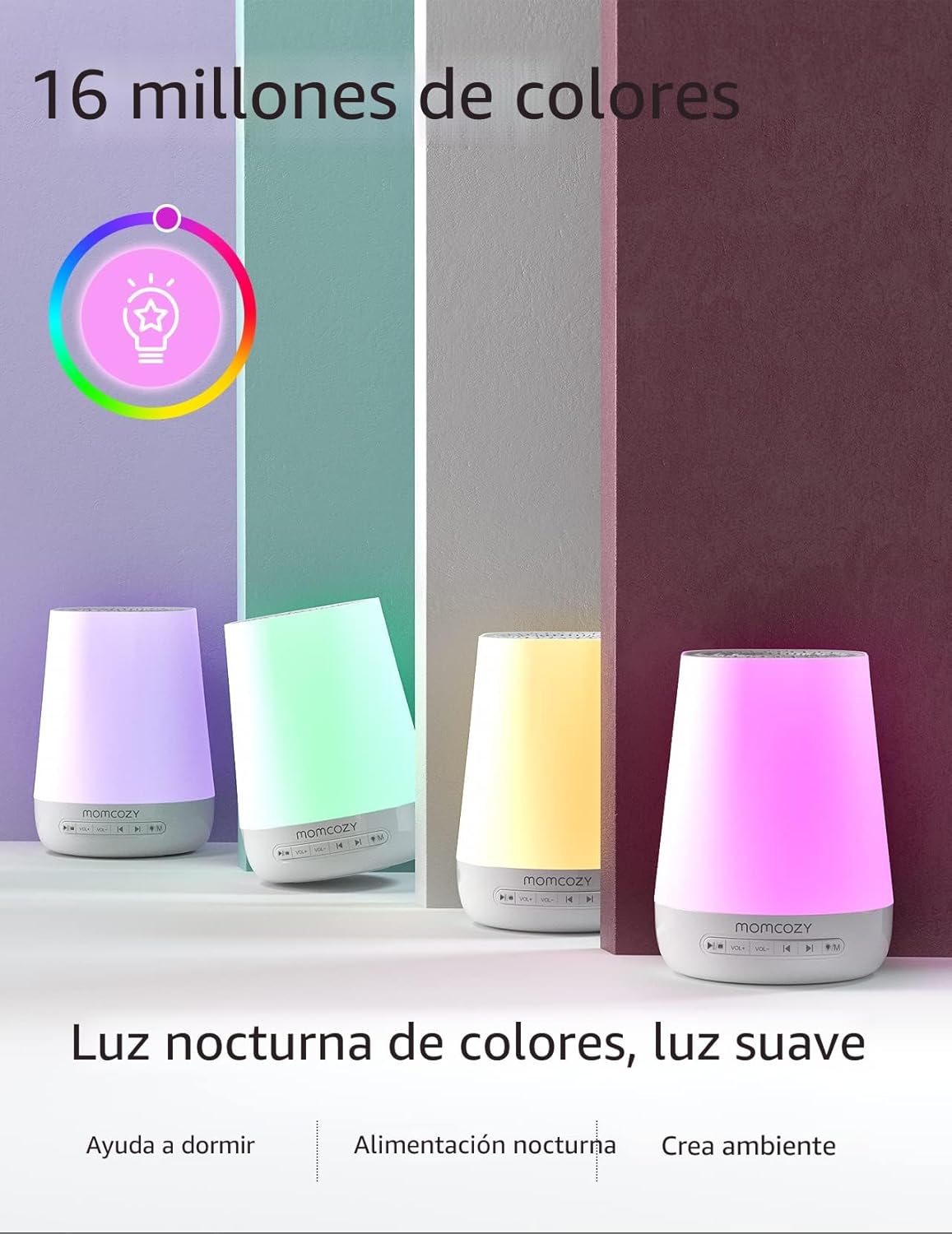 Momcozy - Máquina de sonido para bebés, máquina de ruido blanco par...