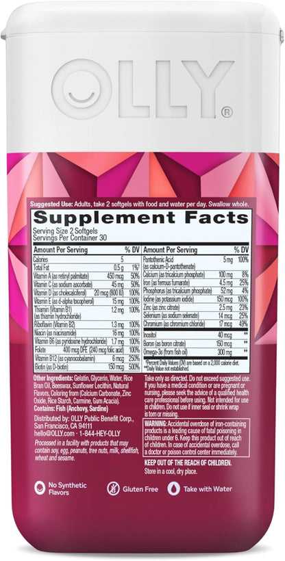 OLLY Ultra Cápsulas Blandas Multivitamínicas para Mujeres, Salud Ge...