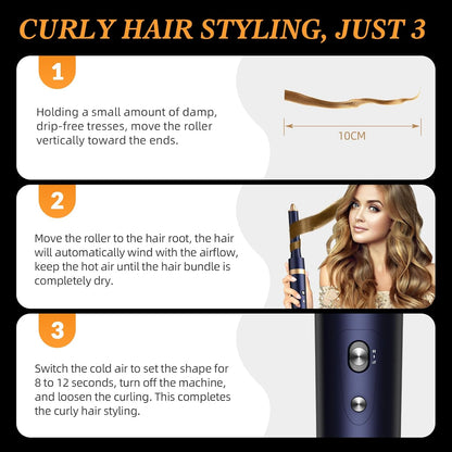 Homdigrk Set de Cepillo Secador de Pelo 6 en 1 y Rizador de Cabello...