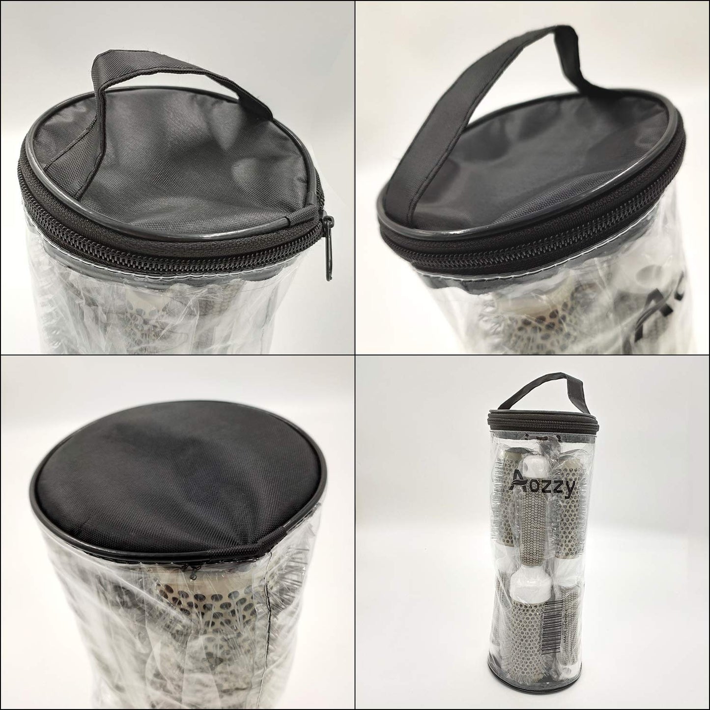Juego de cepillos redondos para secado por soplado, cepillo de barril térmico profesional de iones de cerámica, cepillo térmico para hojas de cabello, cepillo de peinado de calor brillante, 5 tamaños