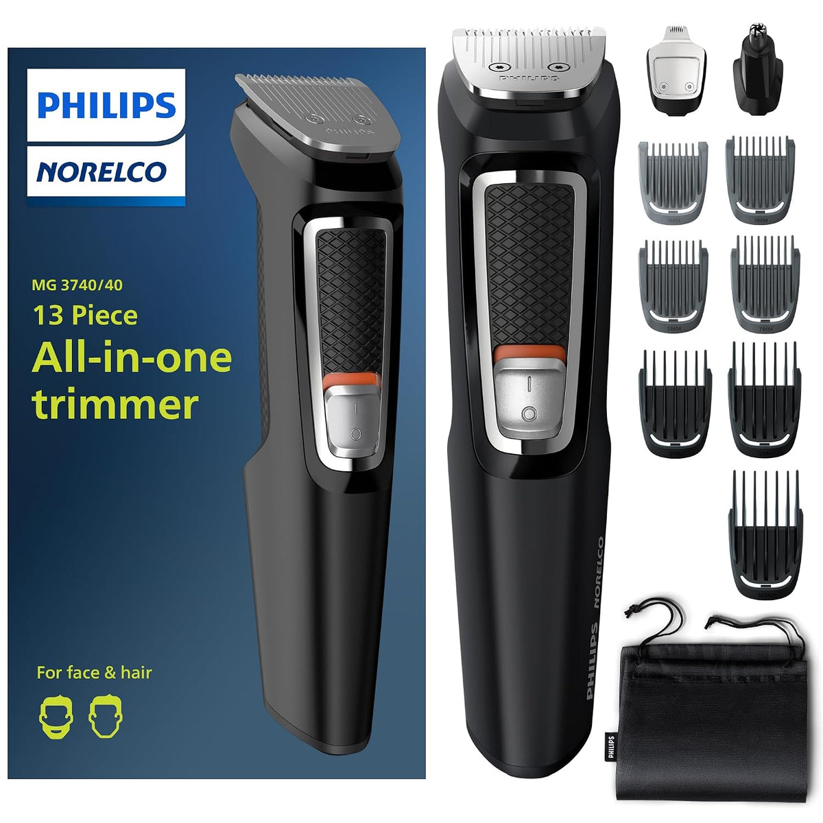 Norelco Philips Multi Groomer MG3740\/40 - Kit de aseo para barba,...