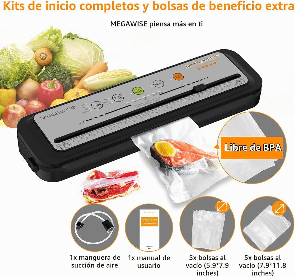 MEGAWISE 2025 Potente máquina selladora al vacío | Diseño compacto...