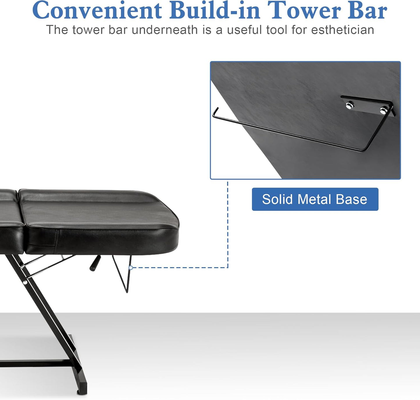 BarberPub Silla de tatuaje ajustable, cama facial multiusos de 72 p...