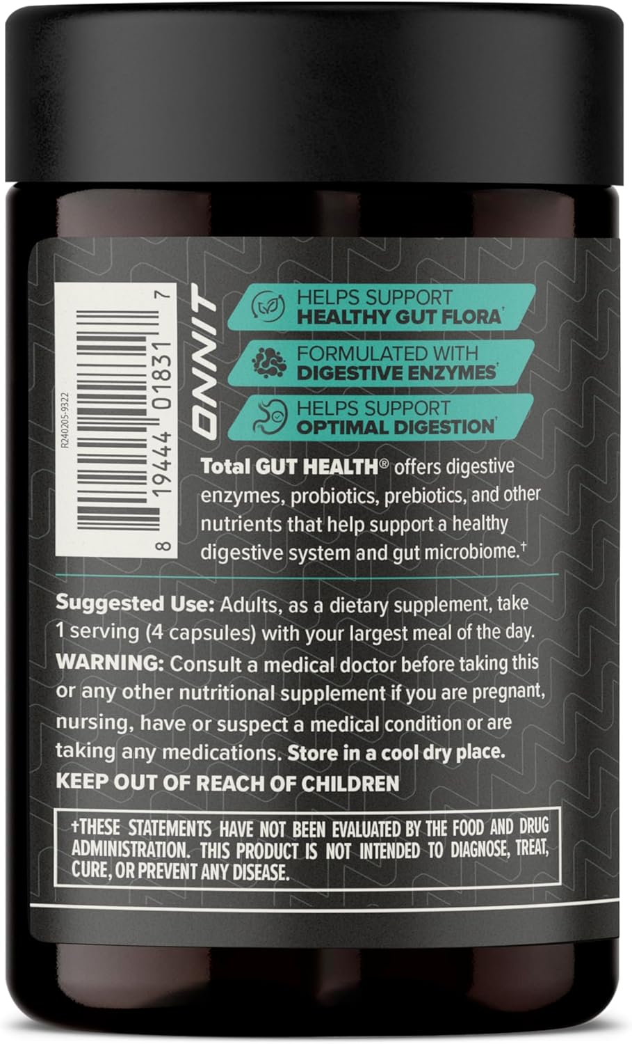 ONNIT Total Gut Health - Suplemento digestivo diario probado IGEN s...