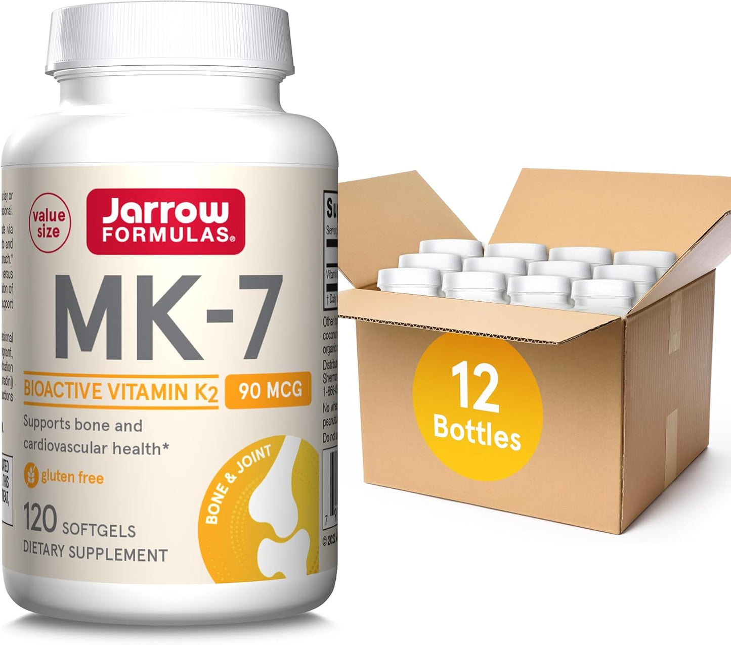Jarrow Formulas MK-7 90mcg - Forma Bioactiva de VIT K2 - 120 Porcio...