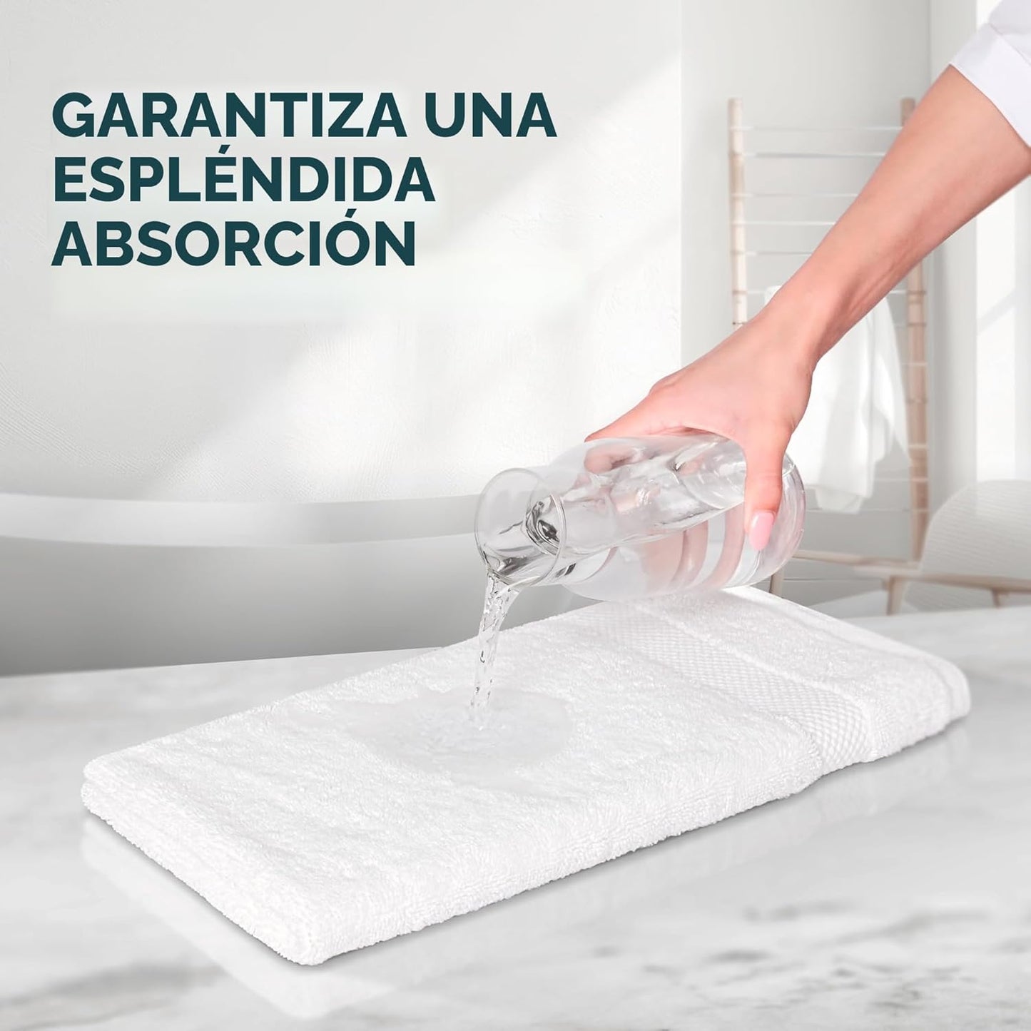 White Classic - Juego de lujo de toallas de baño para baños, hotele...