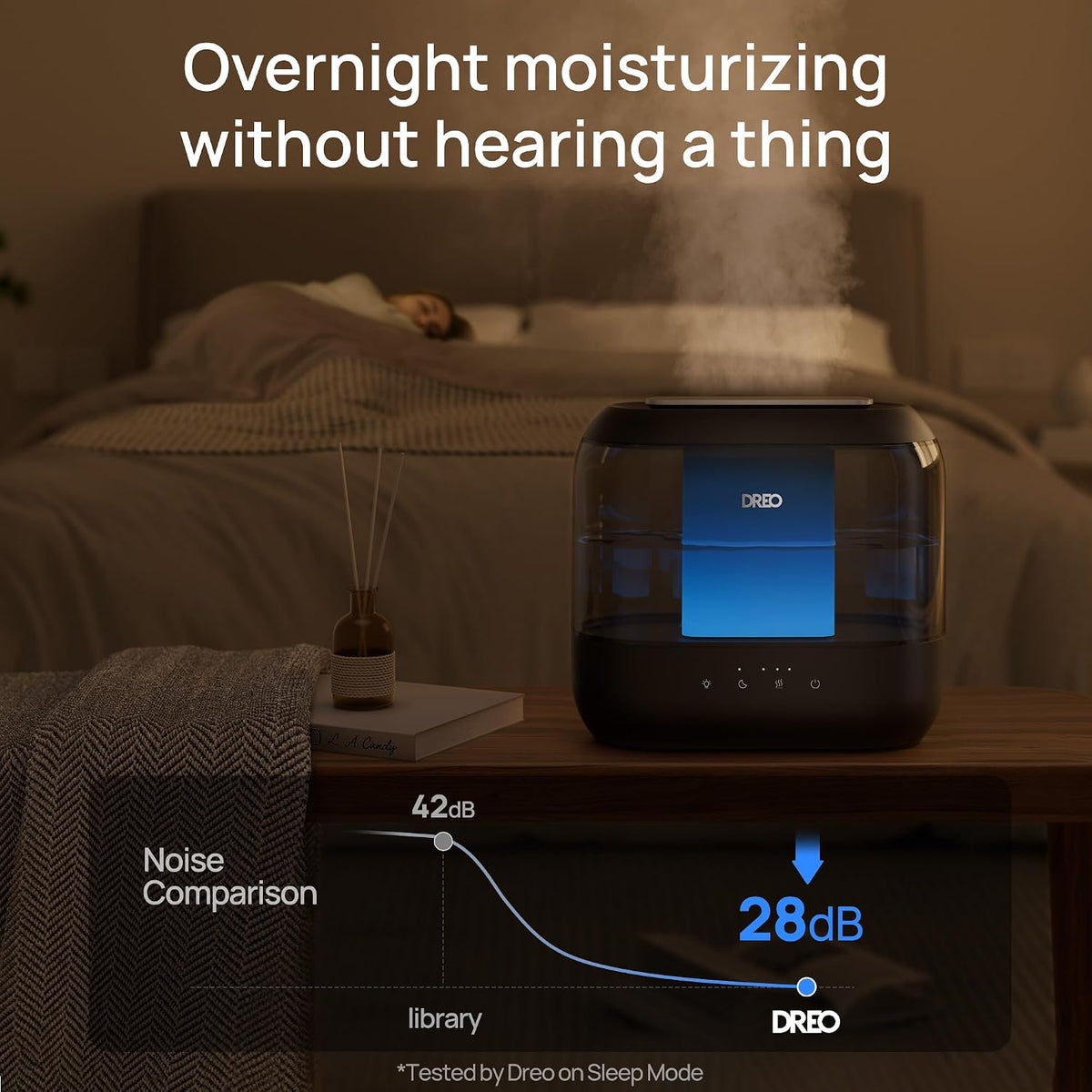 Dreo Humidificadores para dormitorio, llenado superior de 4L para h...