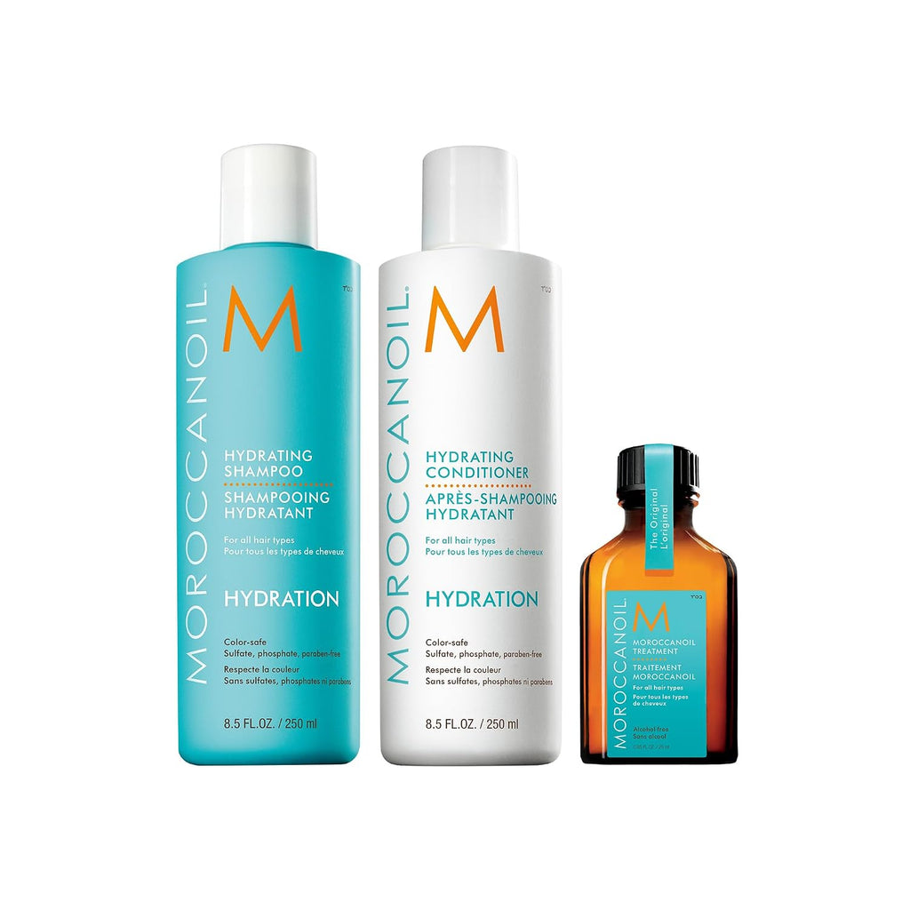 Moroccanoil Hydrate &amp; Shine Hair Set | Set de champú, acondicio...