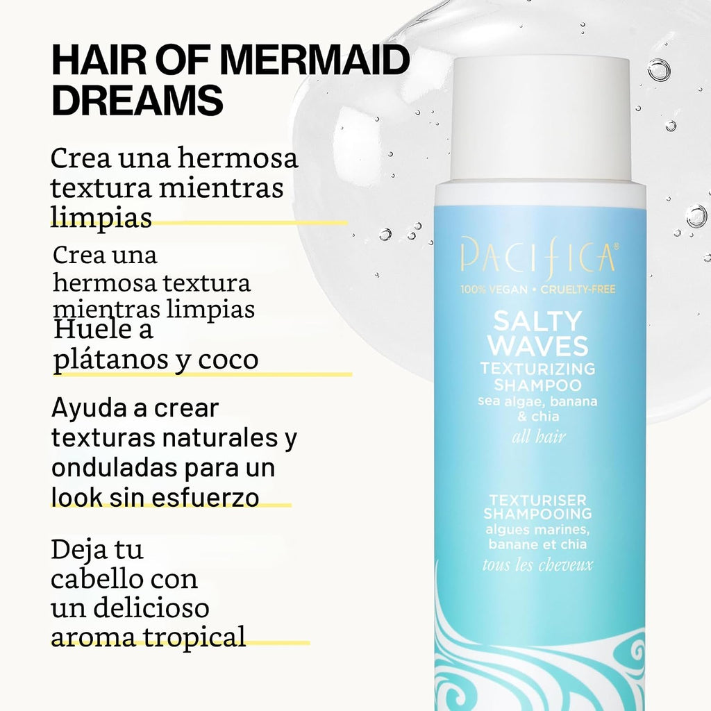 Pacifica Beauty Salty Waves - Champú texturizante + acondicionador...
