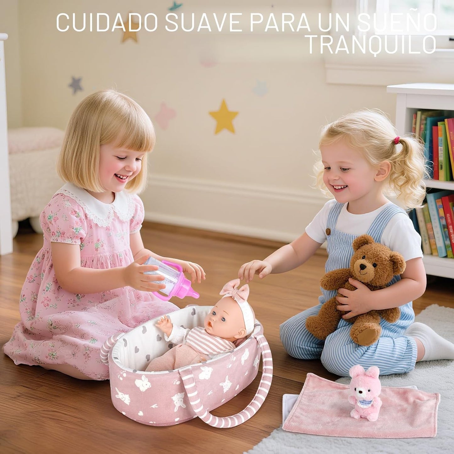 Dreamon Juego de Muñeca Bebé de 12 pulgadas con Cuna Moisés Portáti...
