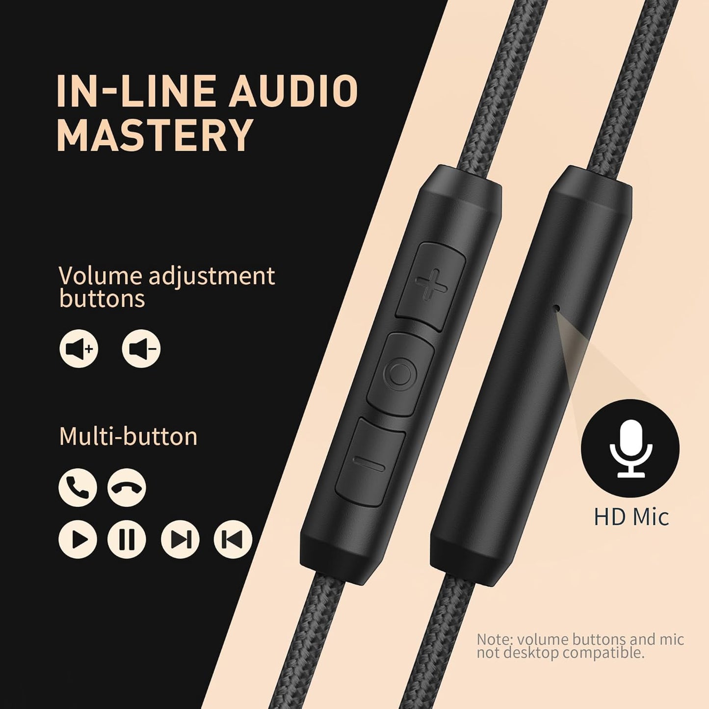 AILIHEN C90 Auriculares con Cable con Micrófono y Control de Volume...