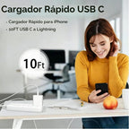 Cargador rápido para iPhone, [certificado MFi] Bloque de carga rápi...