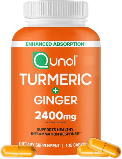 Curcumina de cúrcuma con pimienta negra y jengibre, Qunol 2400 mg t...