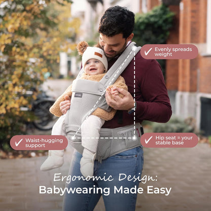 Momcozy Portabebés con asiento de cadera, transporte orientado haci...