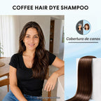 Ivnil Champú para teñir el cabello con café 3 en 1, color instantán...