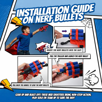 Juego de juguetes de superhéroe, incluye 2 tiradores, 2 guantes y 1...
