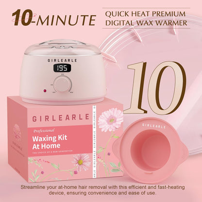GIRLEARLE Kit de cera digital premium para mujeres con piel sensibl...