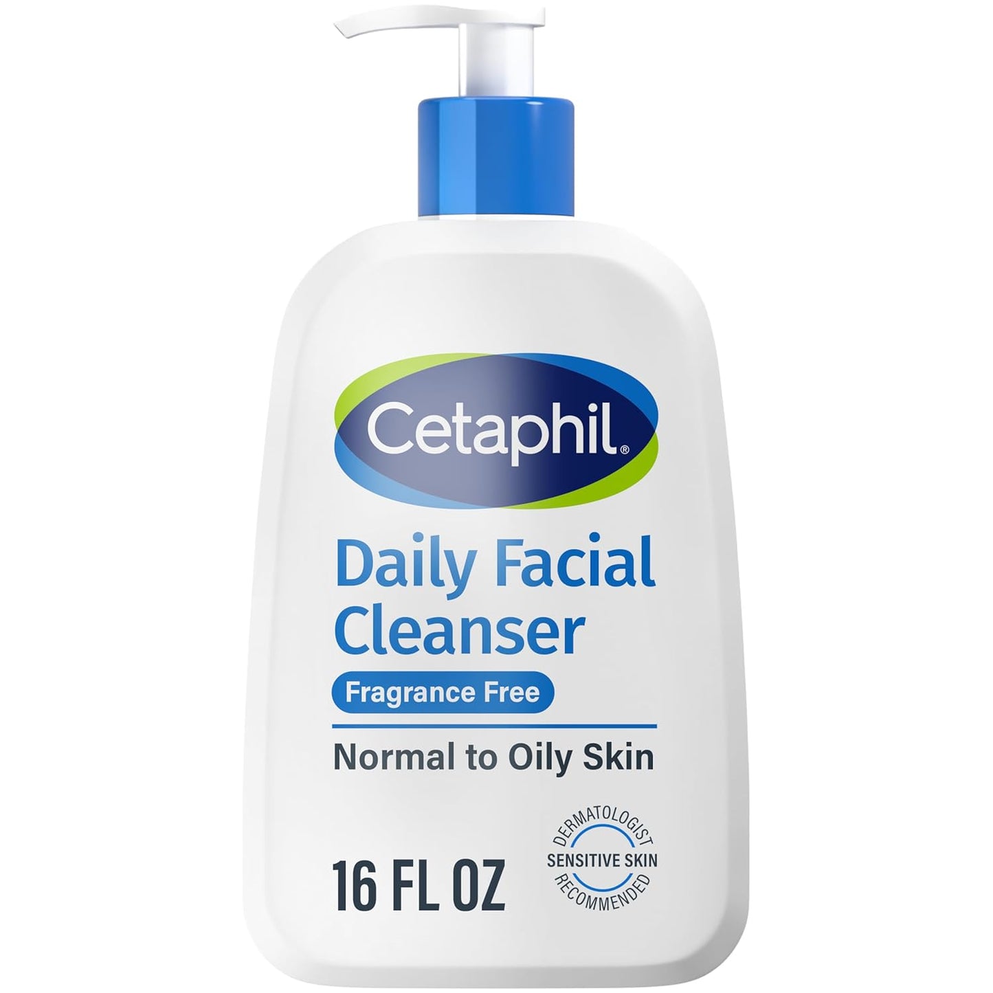 Cetaphil Lavado Facial, Limpiador Facial Diario para Piel Sensible, Mixta a Grasa, 16 Oz, Sin Fragancia, Espuma Suave, Sin Jabón, Hipoalergénico
