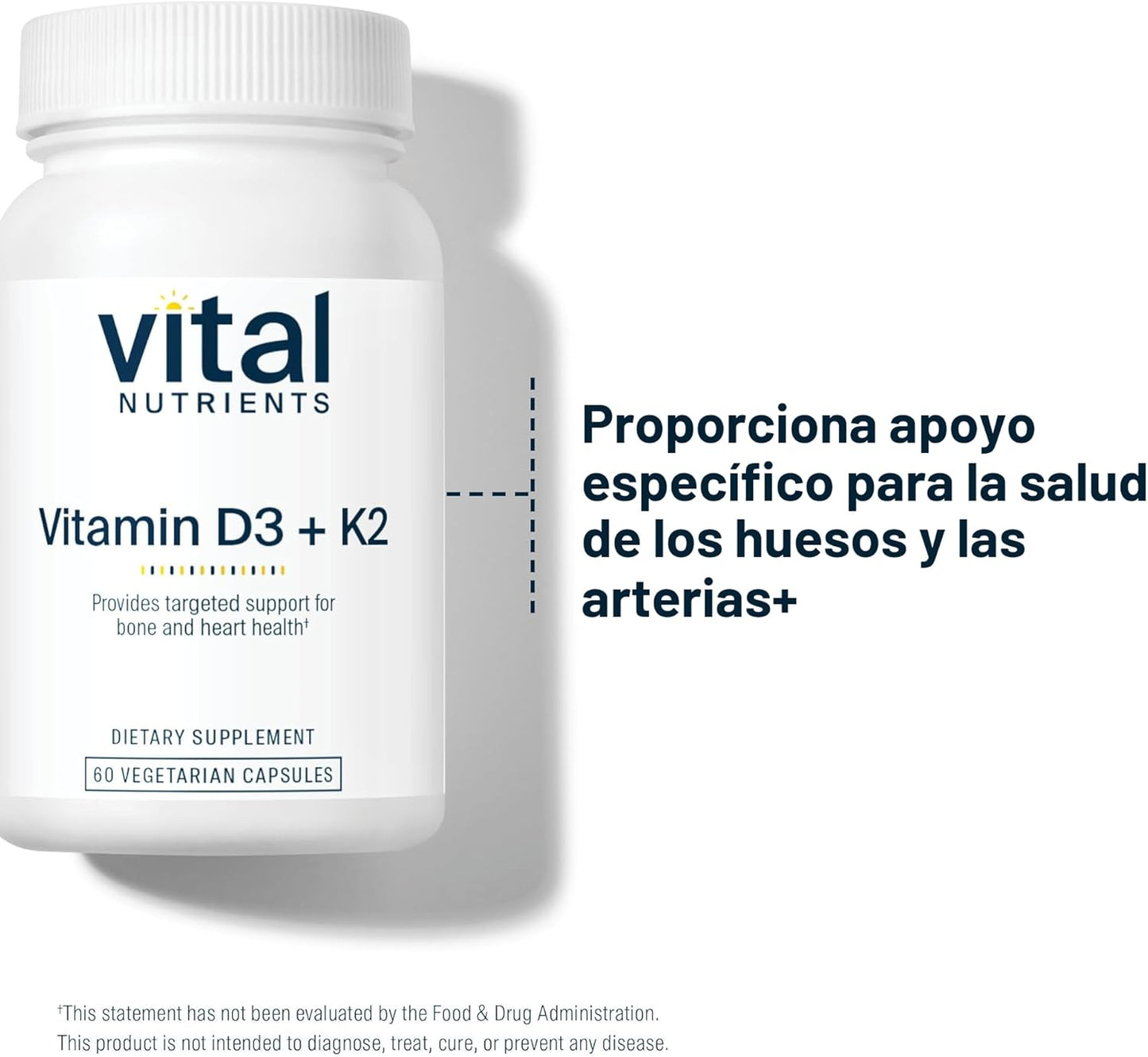 Vital Nutrients Vitamina D3 + K2 | 2000 UI | Suplemento de vitamina...