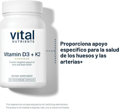 Vital Nutrients Vitamina D3 + K2 | 2000 UI | Suplemento de vitamina...