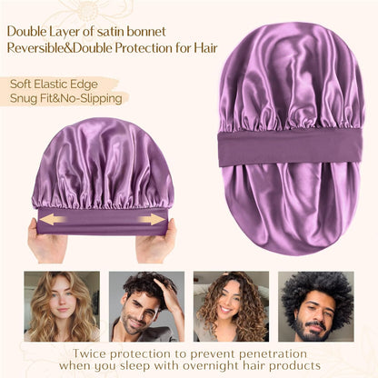 YANIBEST Gorro de seda para hombres y mujeres, gorro de satén de do...