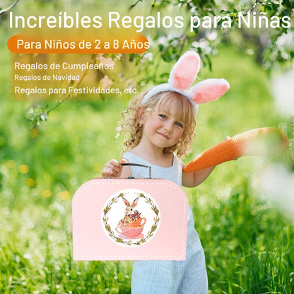 iAOVUEBY Juego de fiesta de té para niñas pequeñas, 49 piezas de ju...