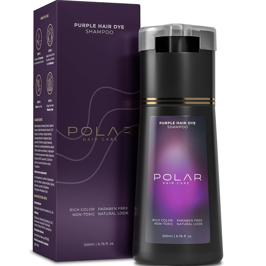 Champú de tinte polar para el cabello | Champú de color morado para...