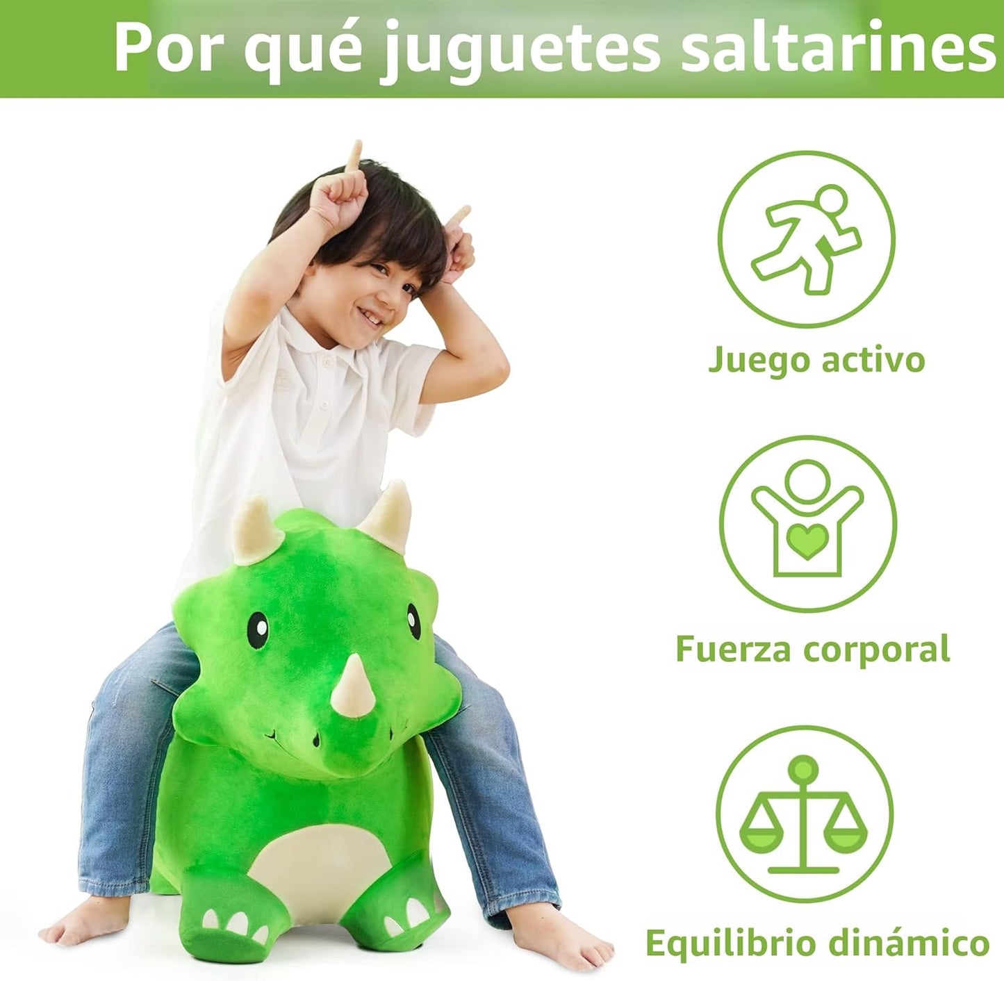iPlay, iLearn Bouncy Pals - Juguete de dinosaurio triceratops para...