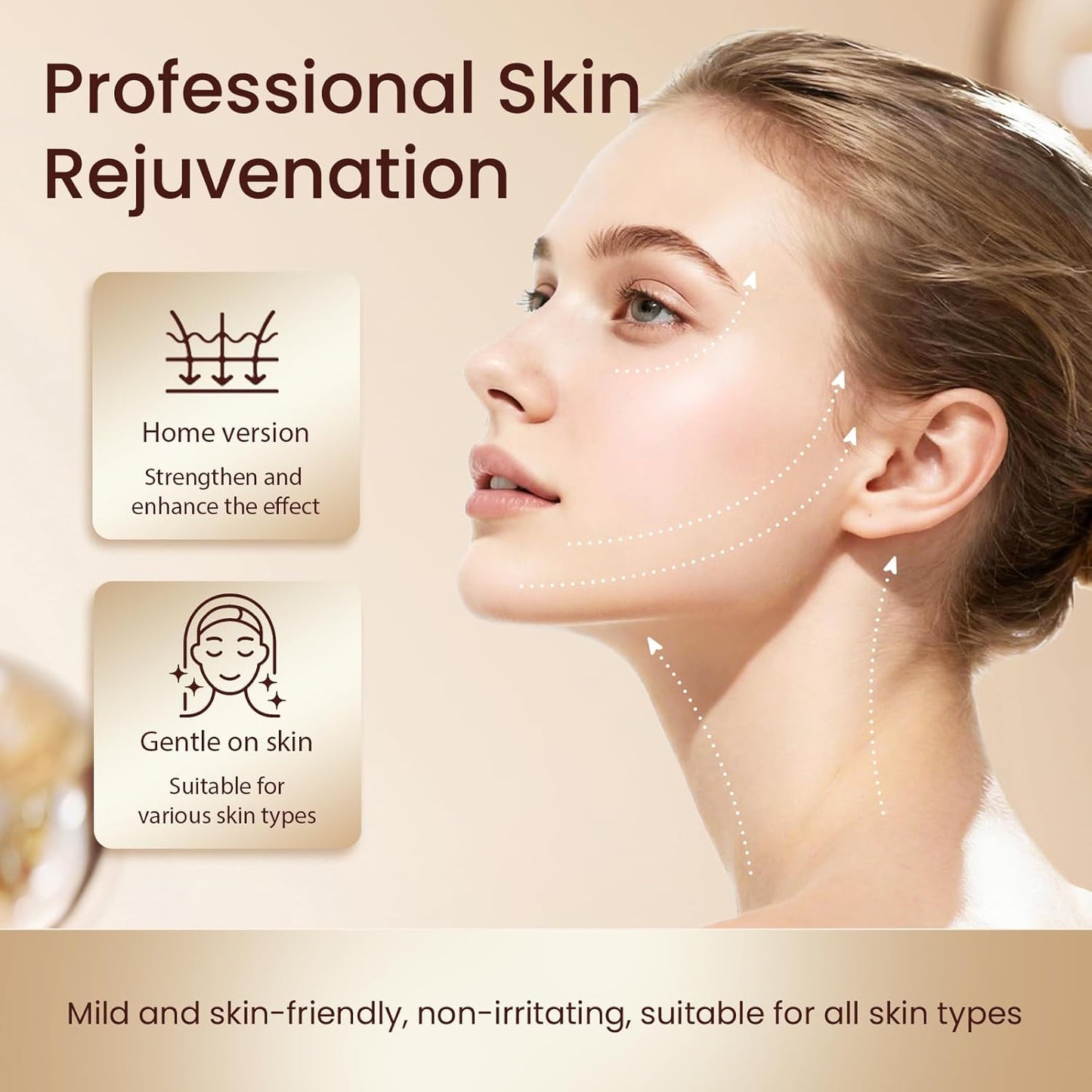 Masajeador facial y cuello, terapia de luz roja de mano, dispositiv...