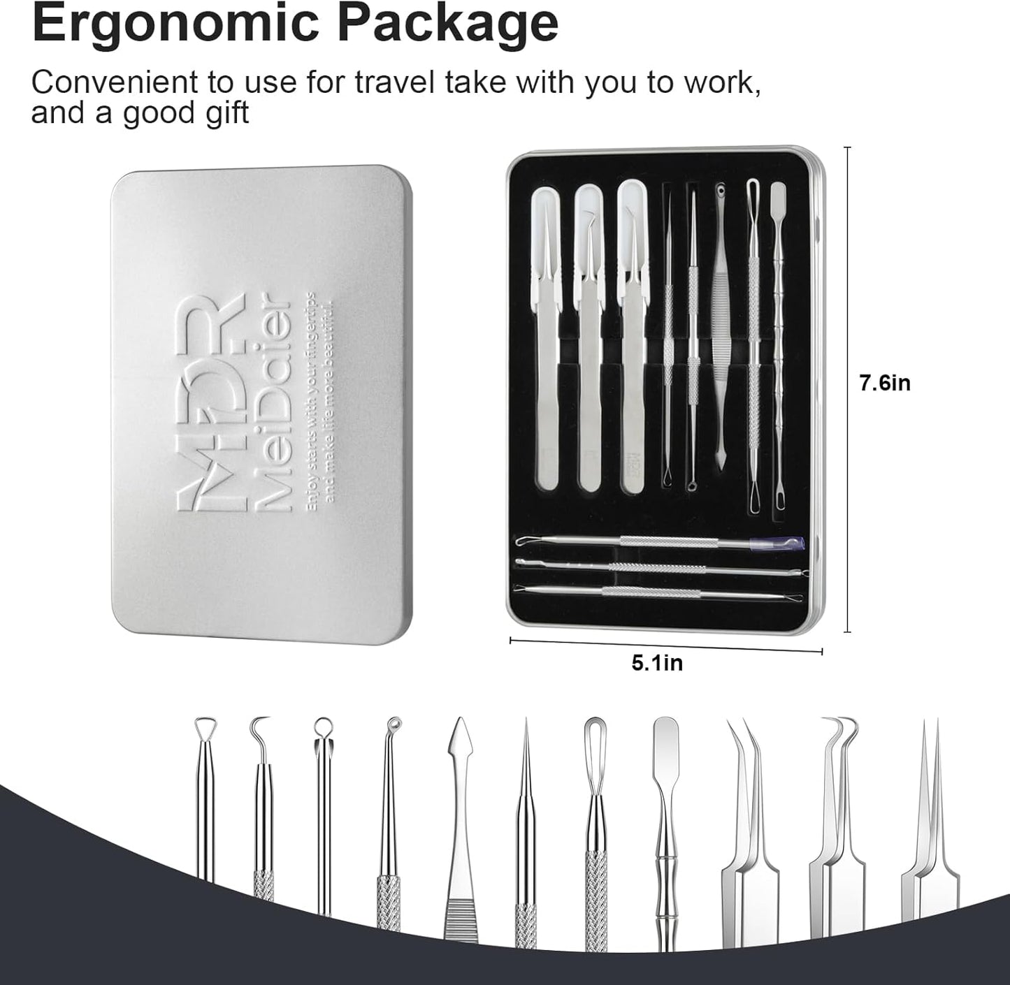 Meidaier Kit de eliminación de puntos negros, extractor de comedona...
