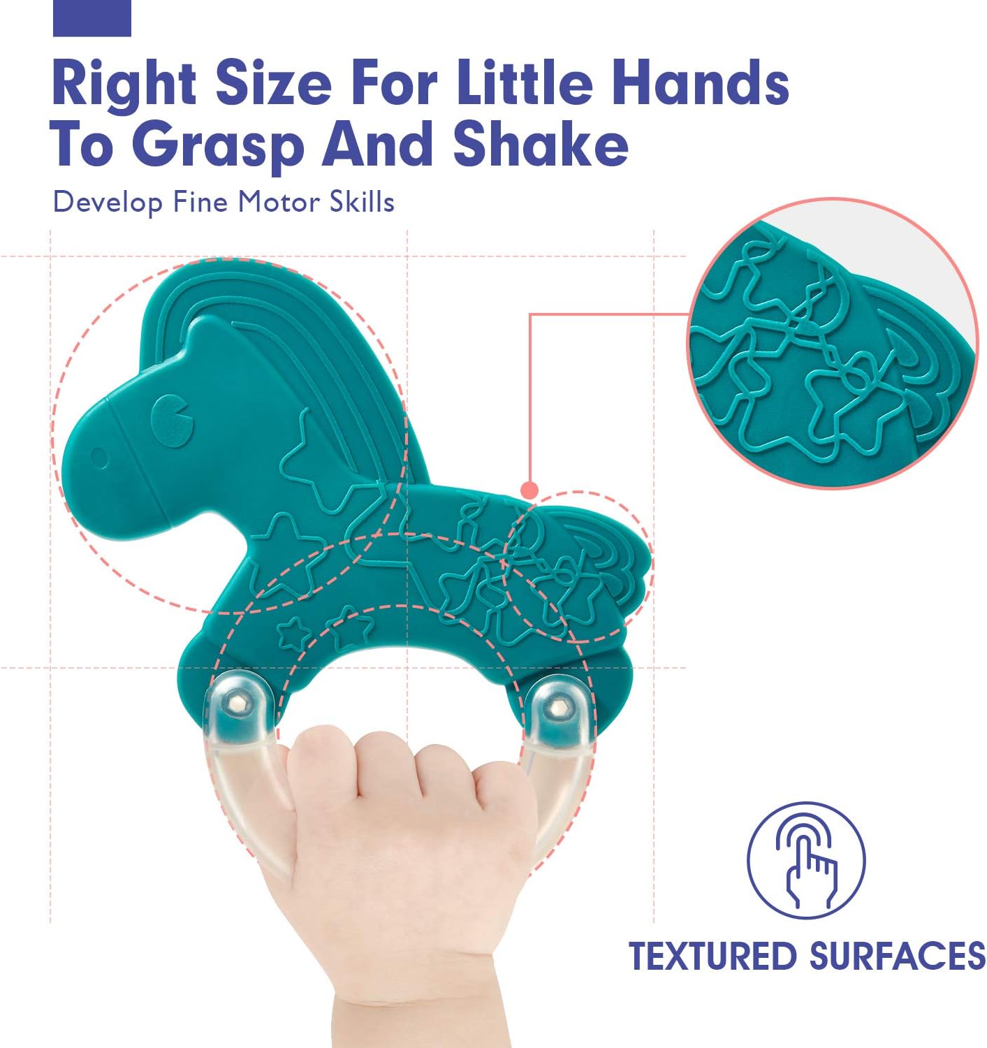 hahaland Juguetes para bebés de 0 a 6 meses, sonajeros para bebés, juguetes para dentición de 3 a 6 meses, juguetes para bebés recién nacidos de 6 a 12 meses, juguete agitador de mordedor para bebés