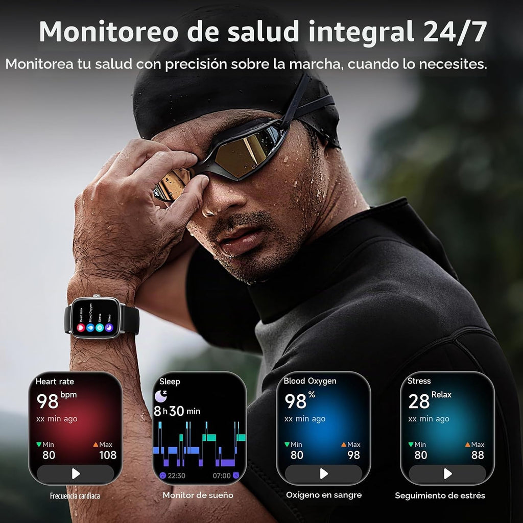 Reloj inteligente para mujeres y hombres, 1.85 pulgadas HD AMOLED F...