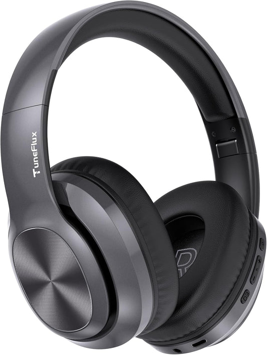 TuneFlux Auriculares inalámbricos Bluetooth sobre la oreja, tiempo...