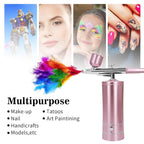 Kit de aerógrafo con compresor de aire, dijes de uñas, cepillo de a...
