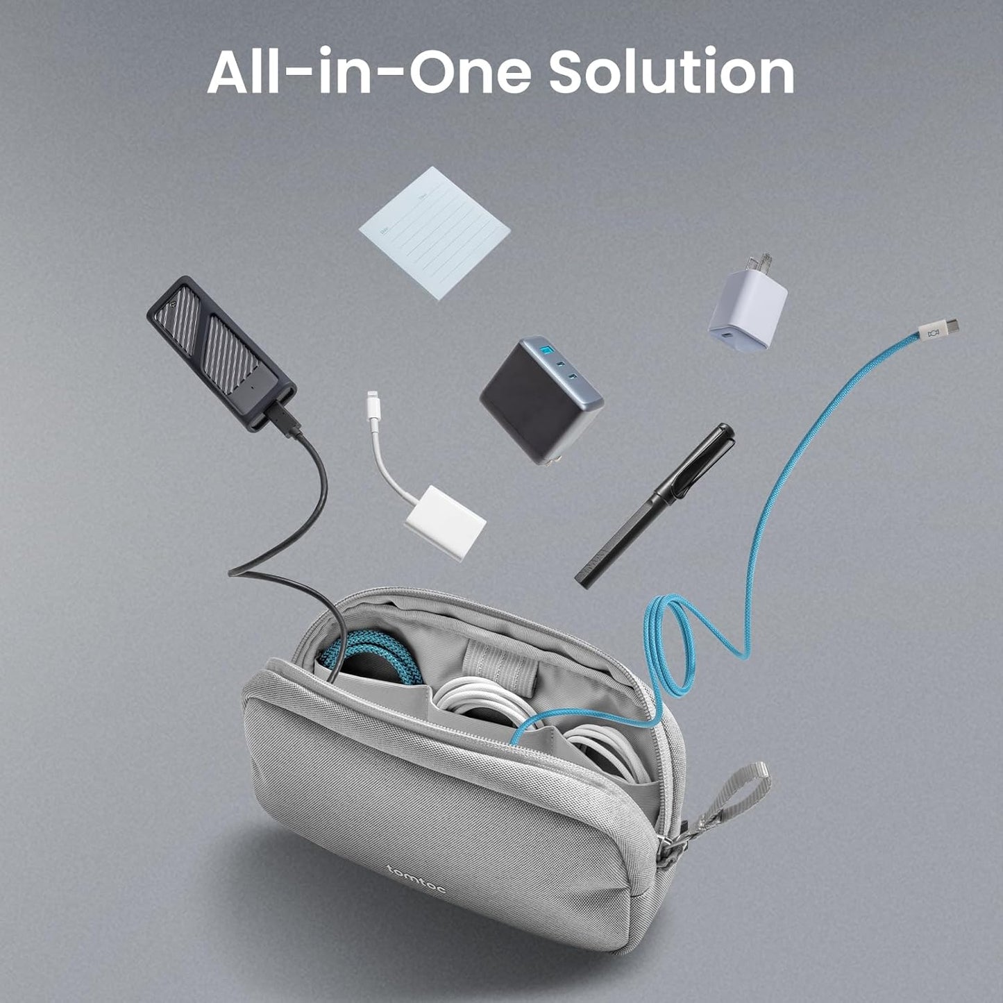 tomtoc Estuche organizador de accesorios de viaje para electrónicos...