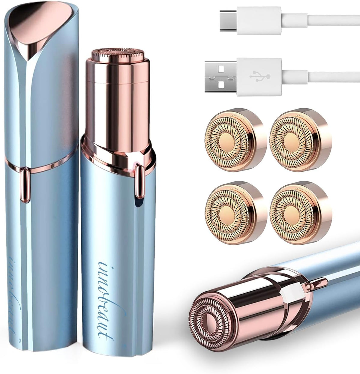 innobeaut Depilación facial eléctrica para mujeres con 4 cabezales...