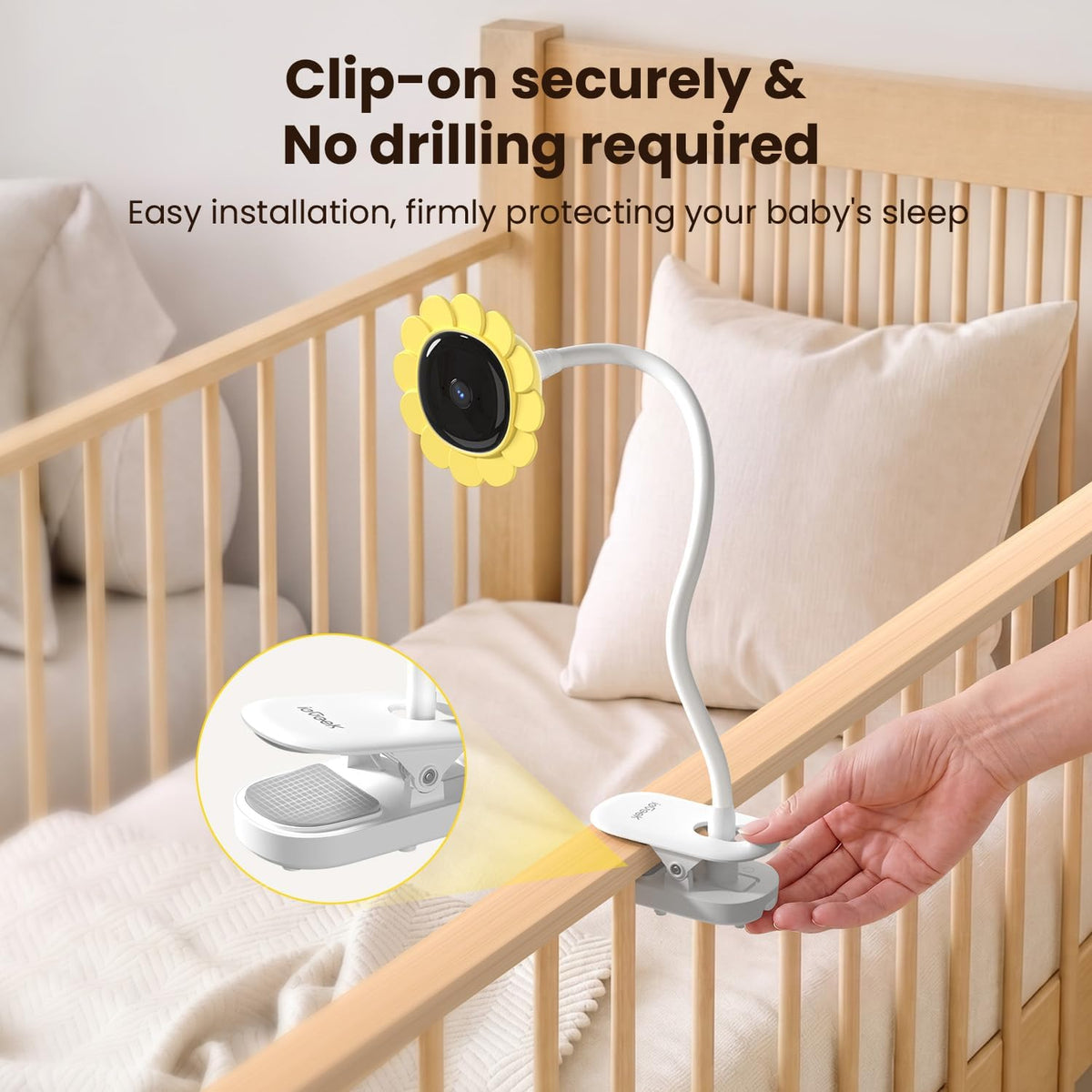 ieGeek Baby Monitor con cámara y audio, sin WiFi 5\u201DScreen y ap...