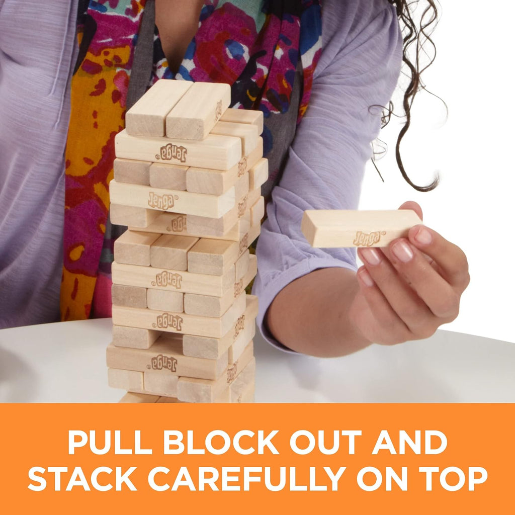 Hasbro Gaming Jenga - Juego de torre tambaleante de bloques de made...