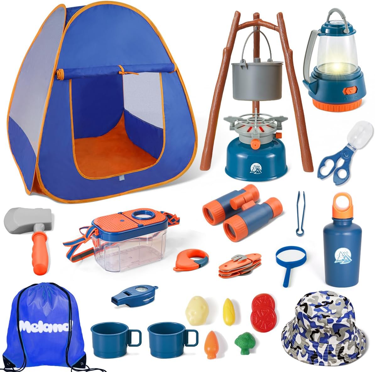 Meland Juego de camping para niños con tienda de campaña, juguete d...