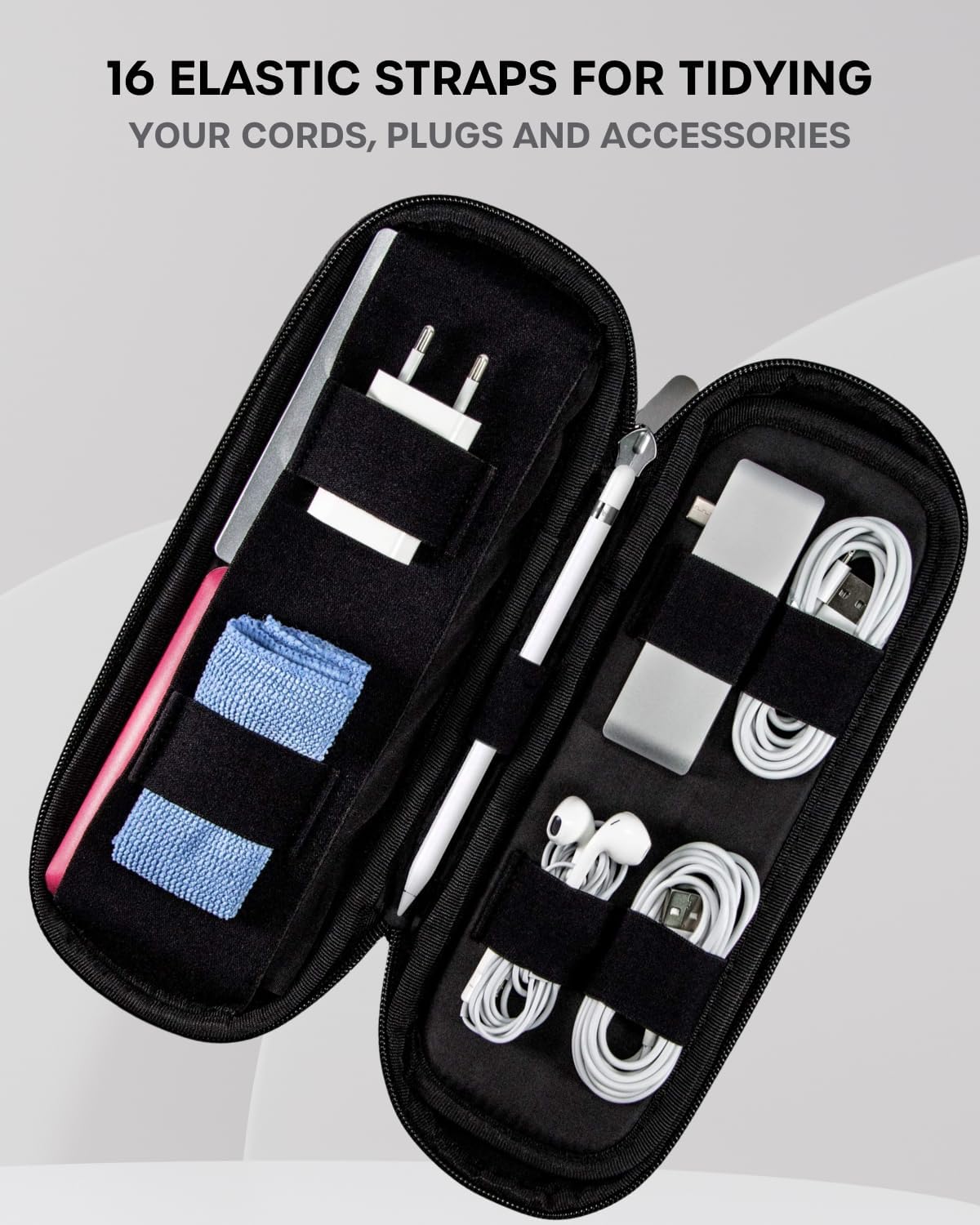 SIDE BY SIDE Electronics Organizer Travel Case for Cables, Charger,...