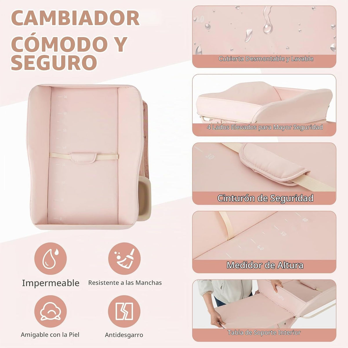 BABY JOY Cambiador portátil para bebé, estación de cambio de pañale...