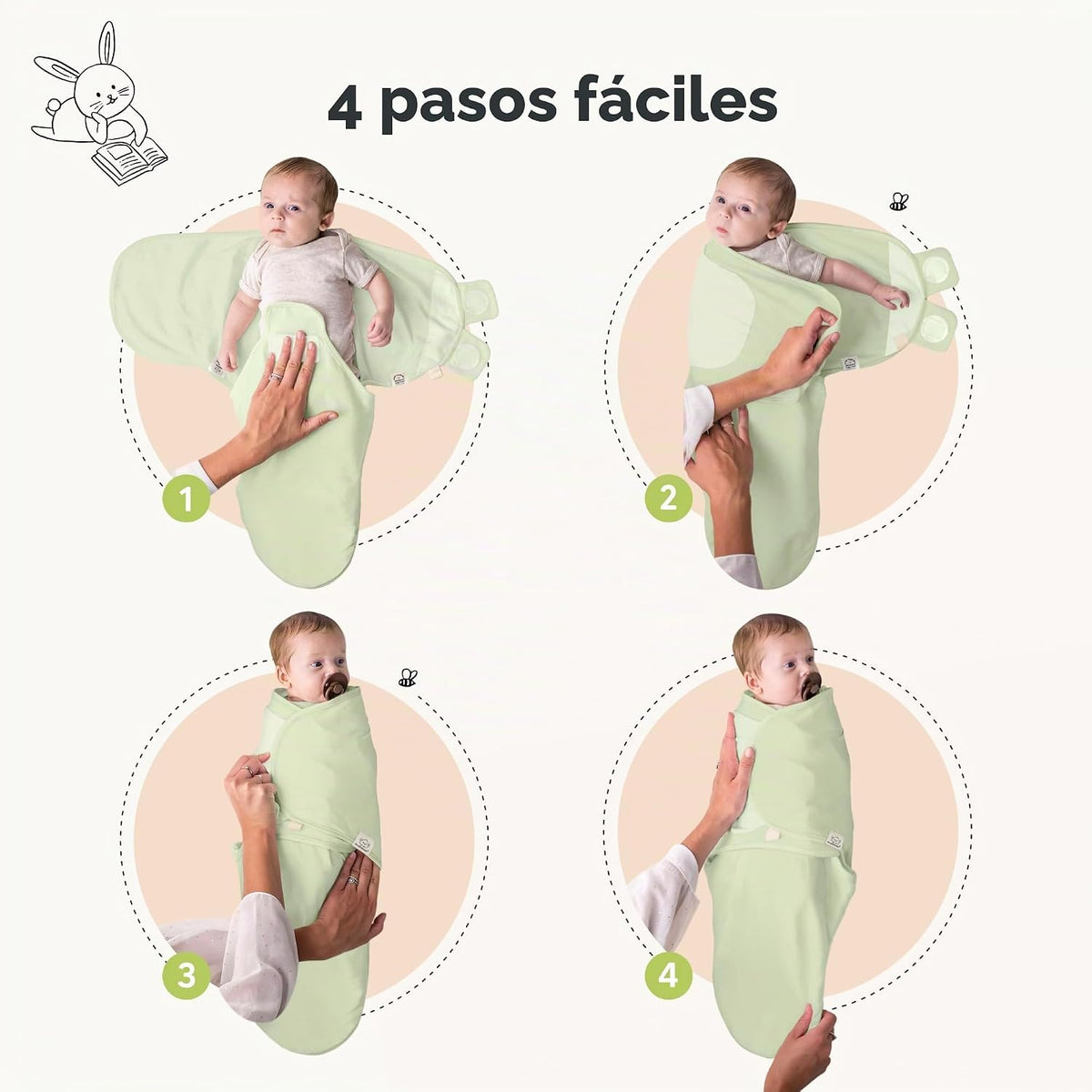 KeaBabies Paquete de 3 pañales orgánicos para recién nacidos, 0.5 T...