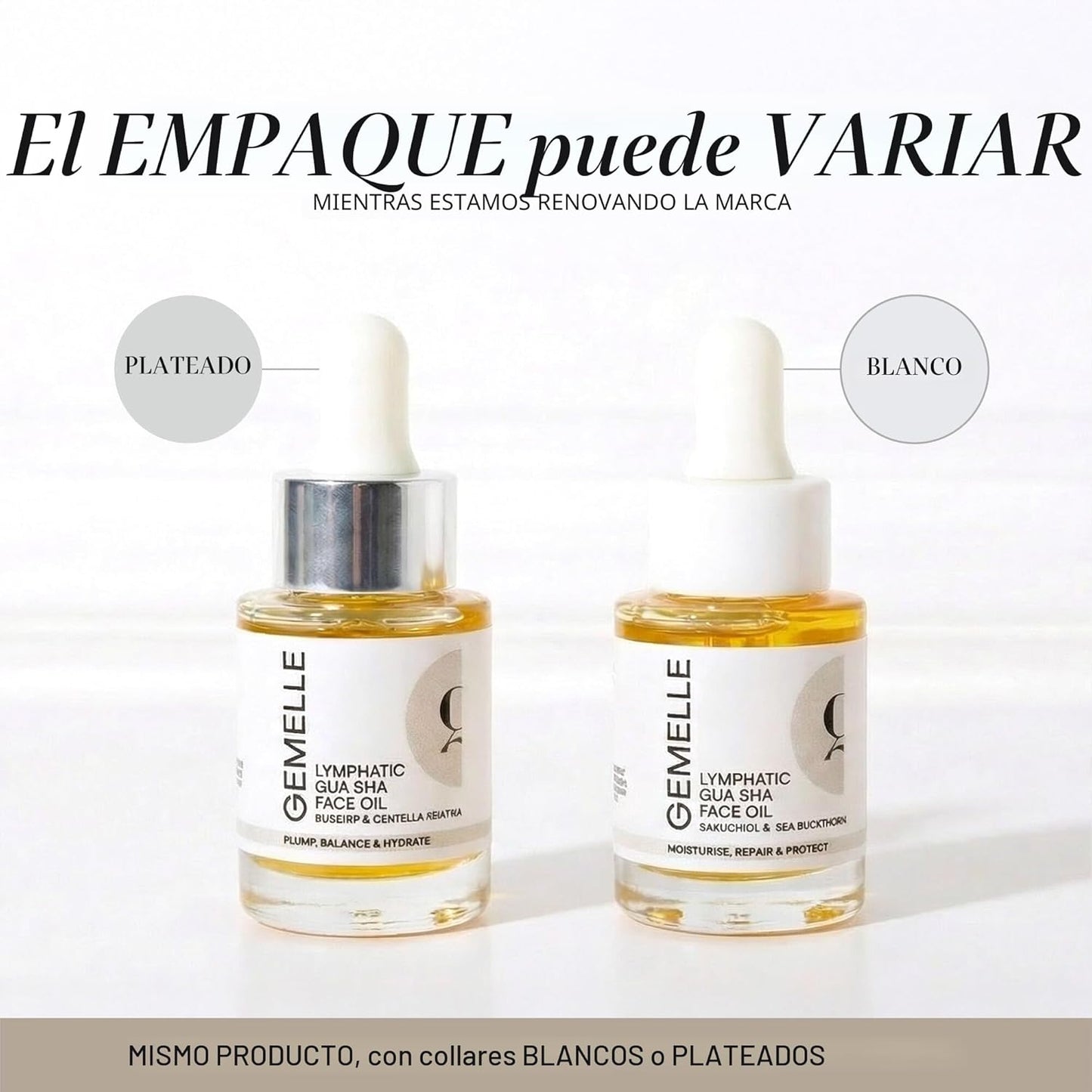 GEMELLE Aceite Facial Linfático Gua Sha | Ganador de 10 Premios | V...